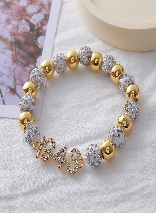 HUSURU Elastic Adjust Metal Figure Number 1943 Sorority Bracelets Women Greek Letters Sign SGR Members Gifts Jewelry - Image 5